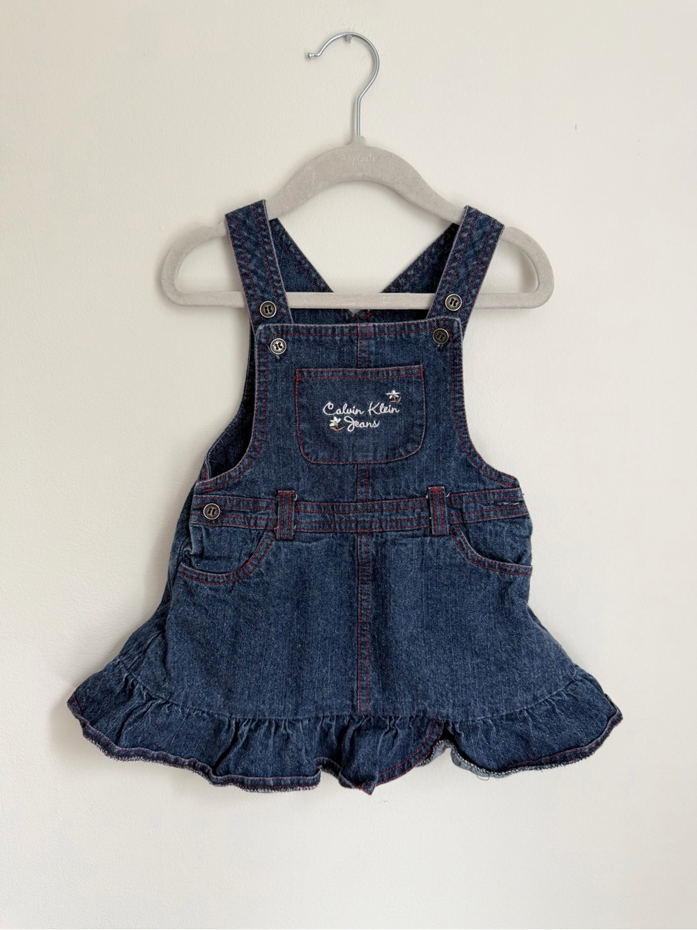 Calvin Klein Denim Overall Dress (Size 24m)